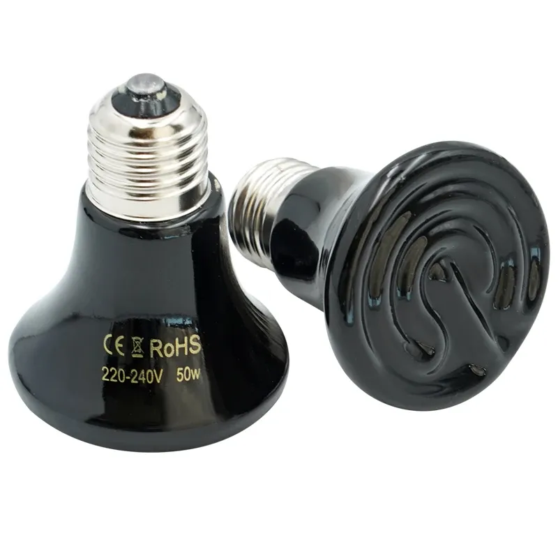 Lampe chauffante céramique 25 à 100W pour poulets reptiles