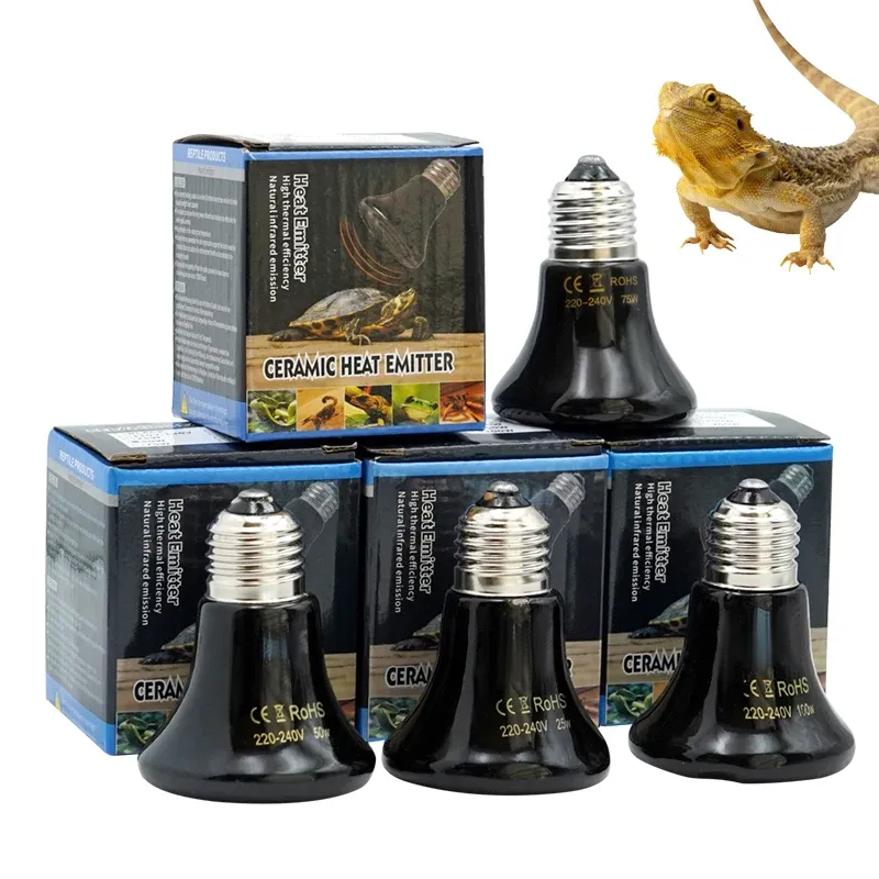 Lampe chauffante céramique 25 à 100W pour poulets reptiles