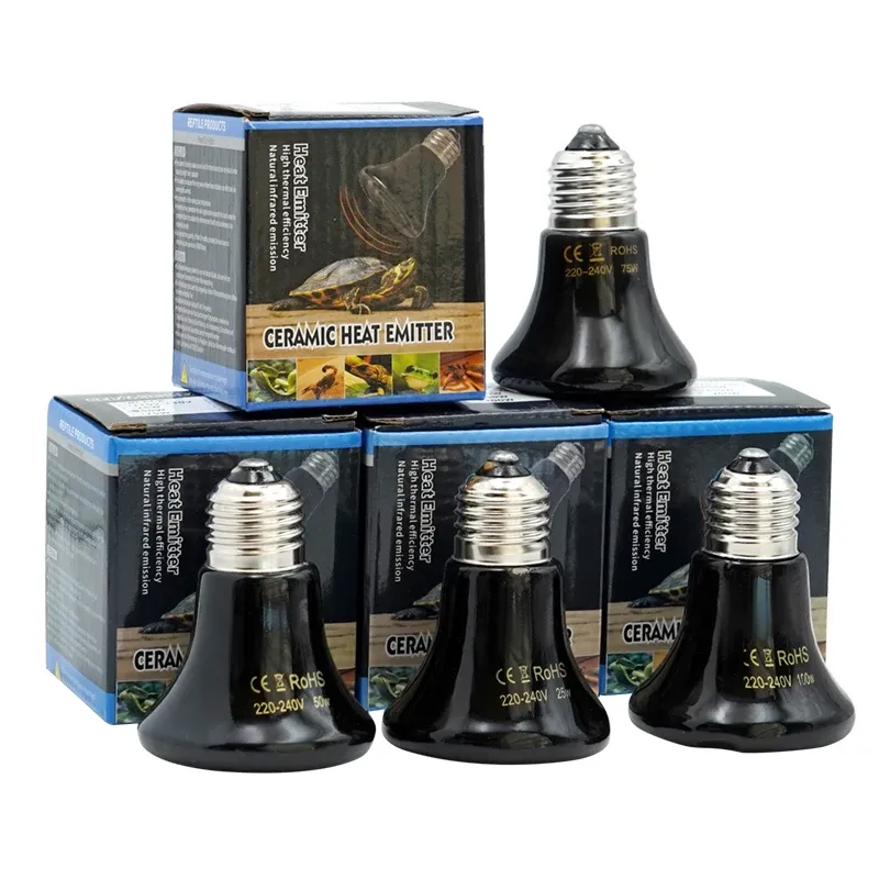 Lampe chauffante céramique 25 à 100W pour poulets reptiles