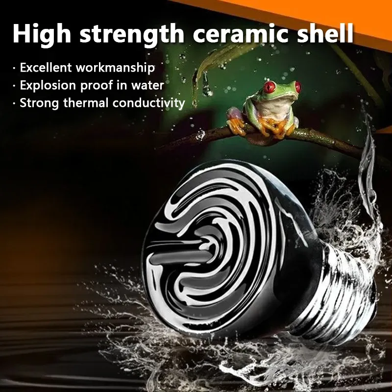 Lampe chauffante céramique 25 à 100W pour poussins reptiles