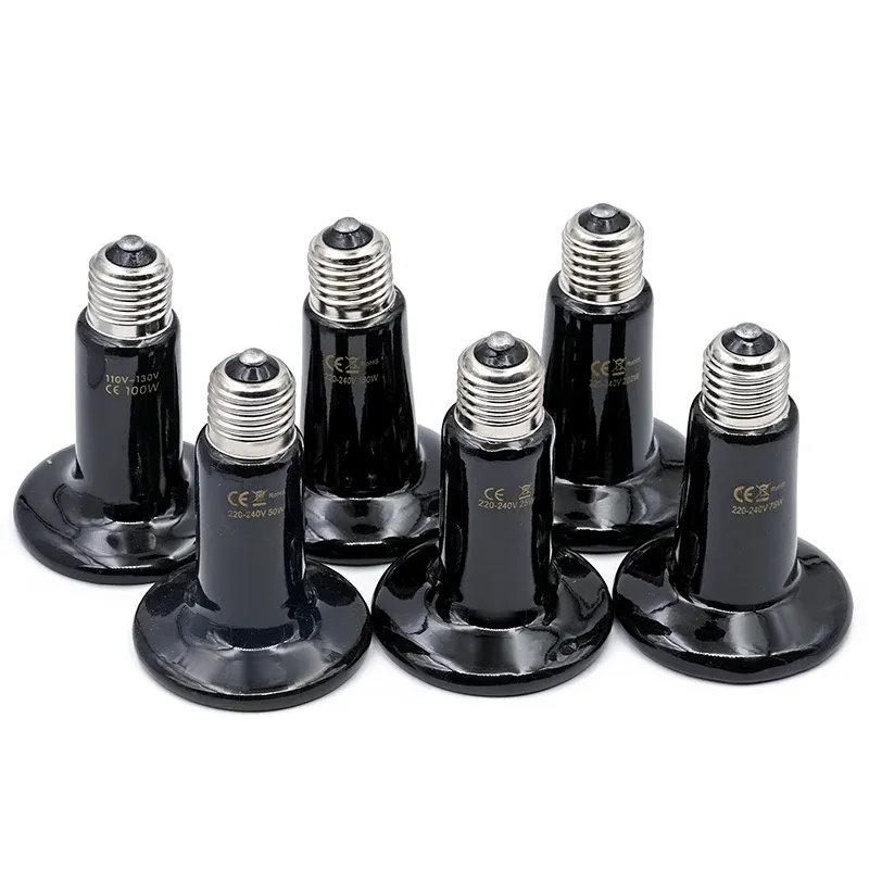 Lampe chauffante céramique 25 à 200W pour reptiles et animaux