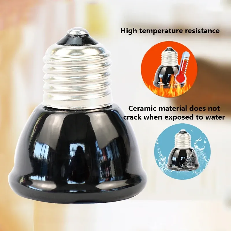 Lampe chauffante céramique 25 à 75W pour poussins reptiles