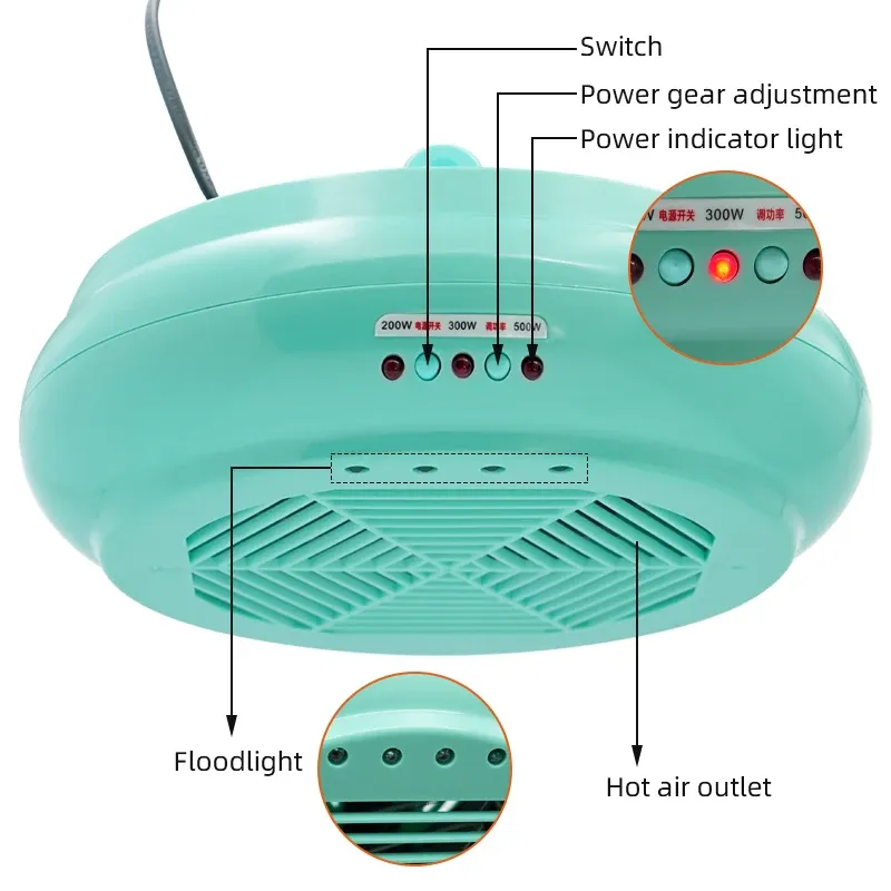 Lampe chauffante intelligente pour couveuse de volaille 220V