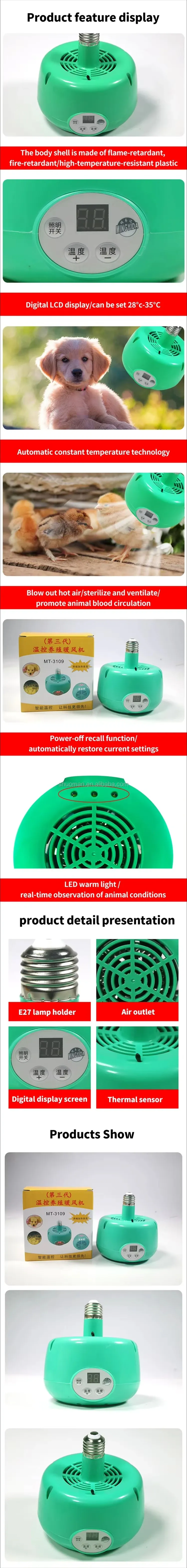 Lampe chauffante professionnelle verte 220V pour poulailler