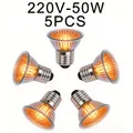 Lampe chauffante UVA UVB 25 à 75W pour reptiles et poussins – Couleur 220V-50W 5PCS