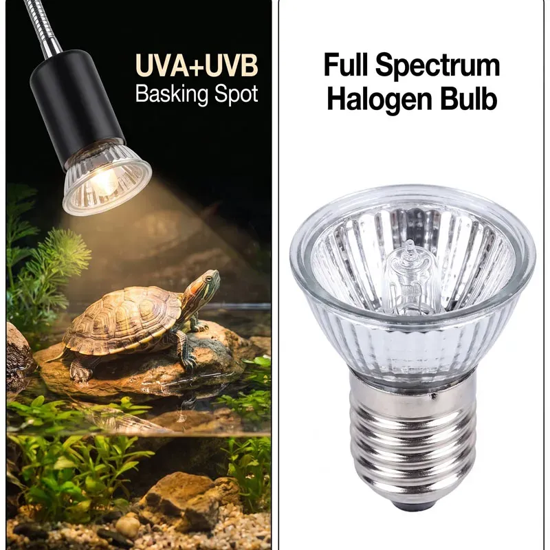 Lampe chauffante UVA UVB 25 à 75W pour reptiles et poussins