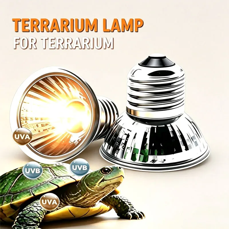 Lampe chauffante UVA UVB 25 à 75W pour reptiles et poussins