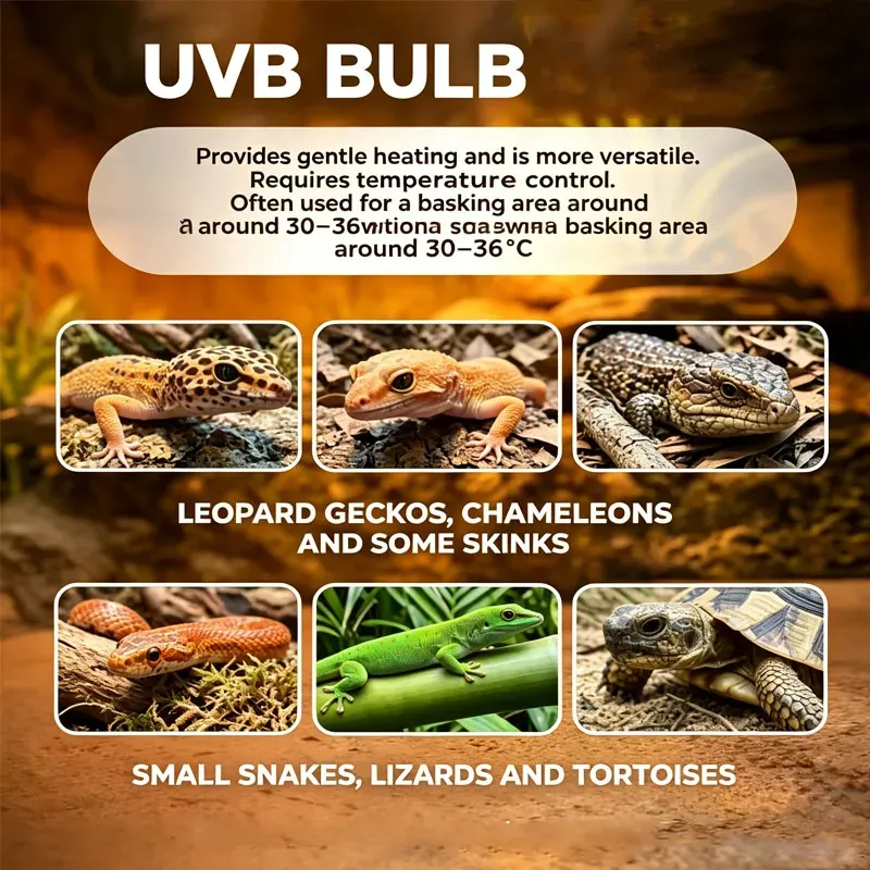 Lampe chauffante UVA UVB 25 à 75W pour reptiles et poussins