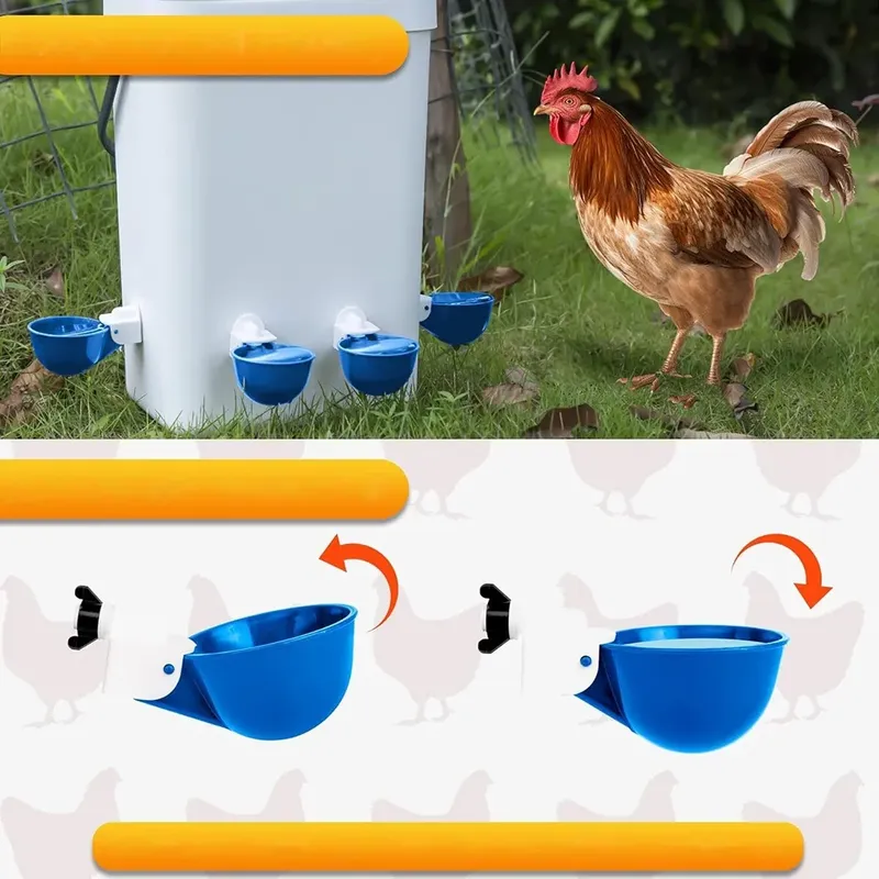 Lot de 10 abreuvoirs automatiques bleus pour poulets