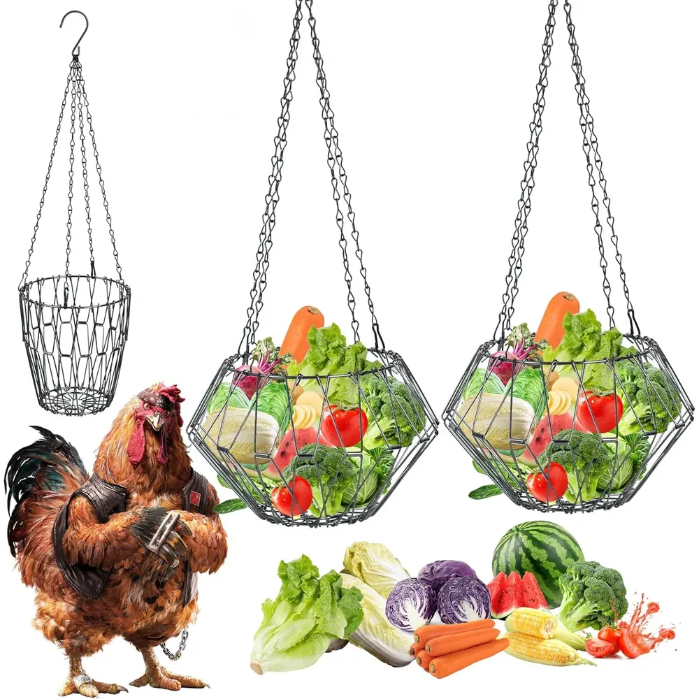 Lot de 2 mangeoires suspendues pour poules et canards