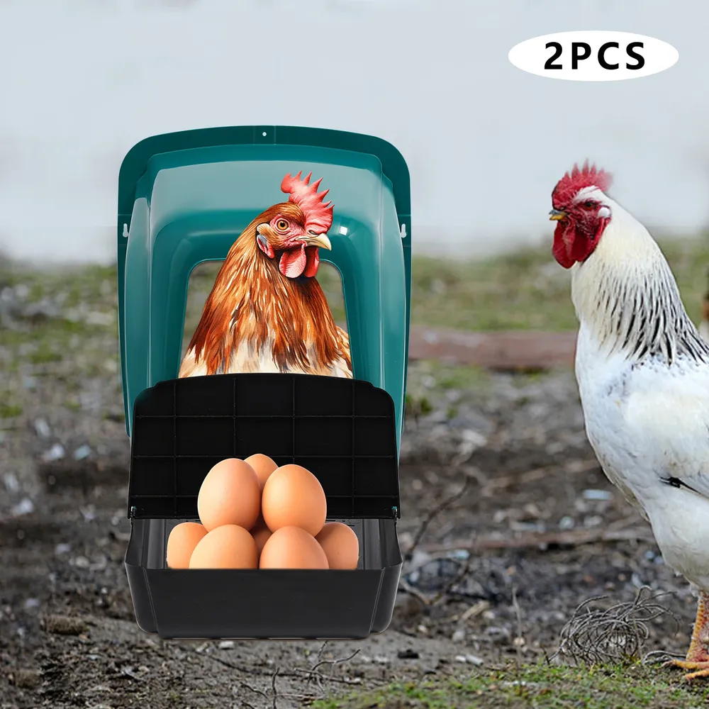 Lot de 2 nichoirs en plastique pour poules pondeuses