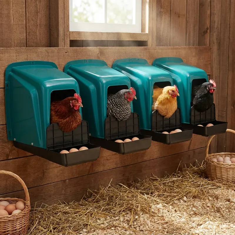 Lot de 4 pondoirs confortables avec collecte d'œufs