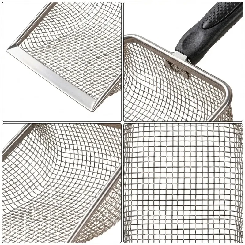 Lot de 5 pelles en maille d'acier inoxydable