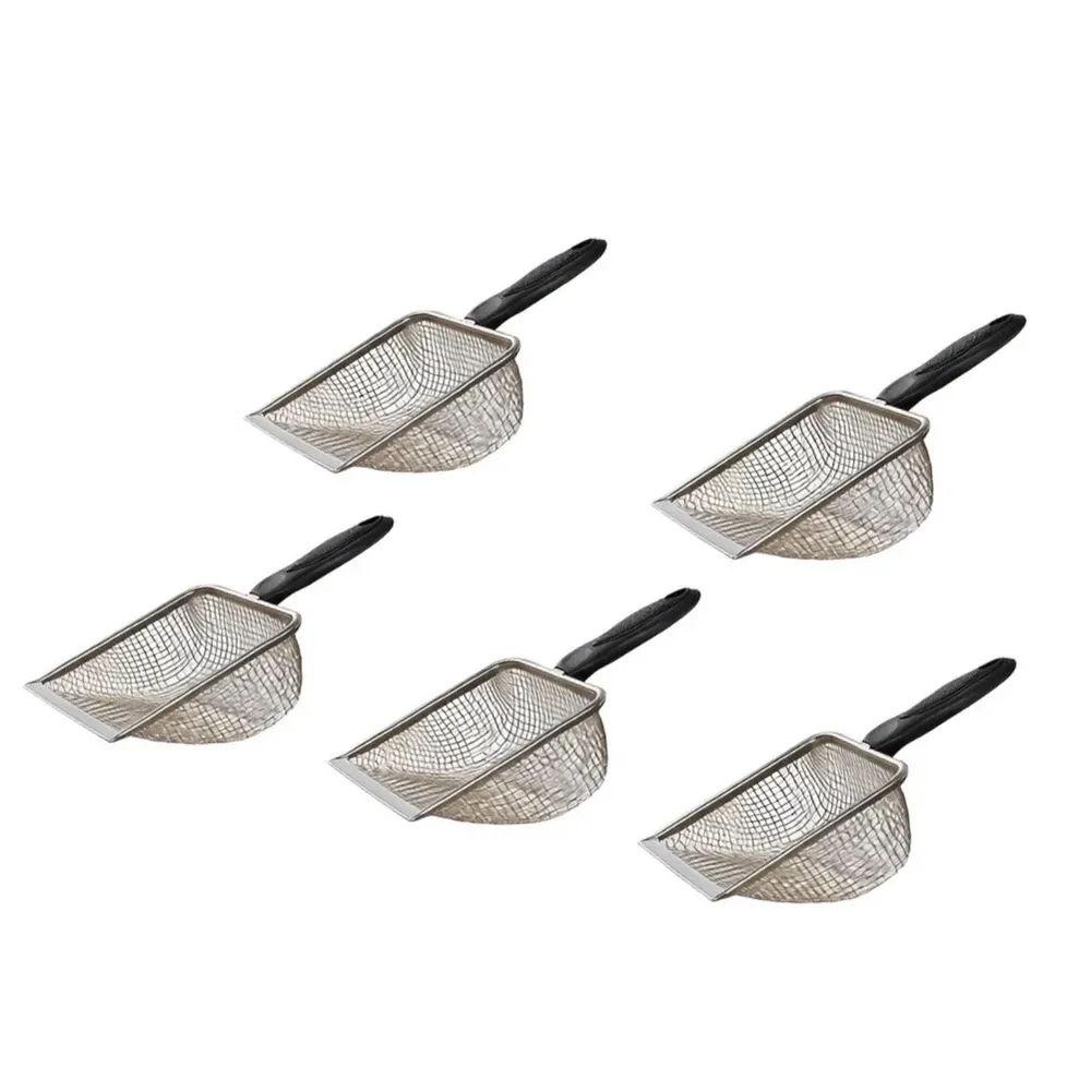 Lot de 5 pelles en maille d'acier inoxydable