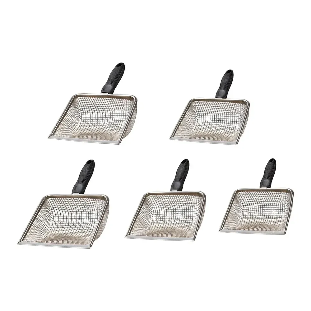 Lot de 5 pelles en maille d'acier inoxydable