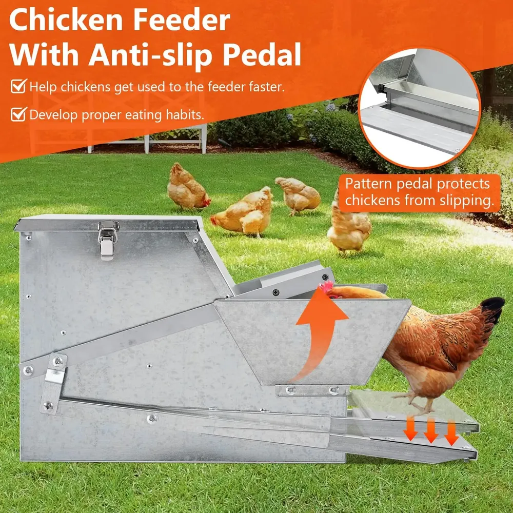 Mangeoire à pédale 27LB acier galvanisé sans déchets