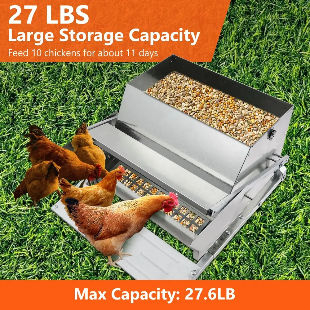 Mangeoire à pédale 27LB acier galvanisé sans déchets