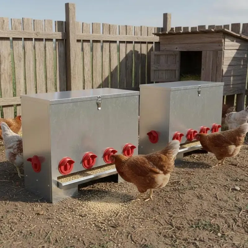 Mangeoire à poulet 60,5x29x51 cm lot de 2