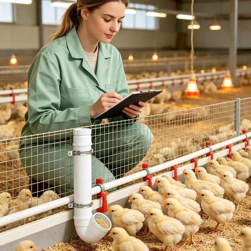 Mangeoire à poulet sans gaspillage type tuyau étanche