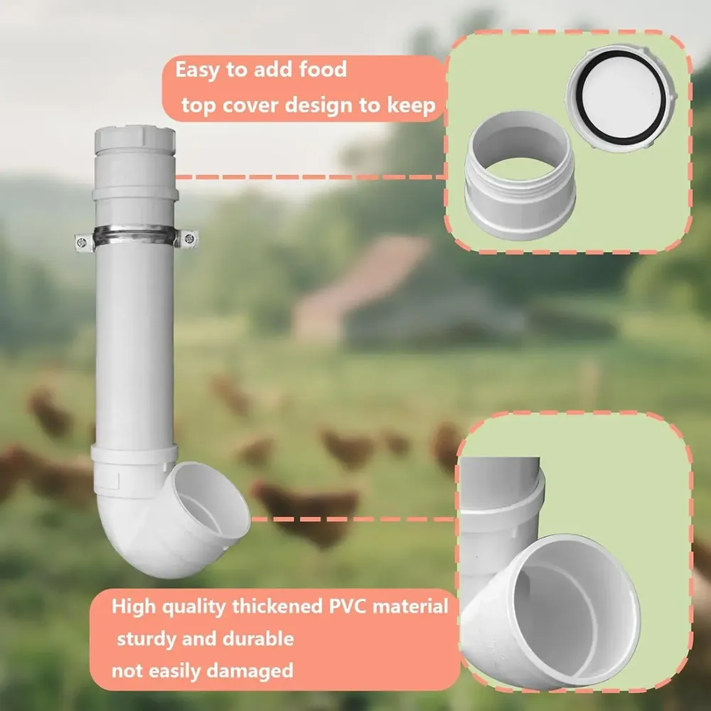 Mangeoire à poulet sans gaspillage type tuyau étanche