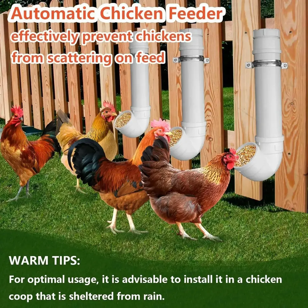 Mangeoire à poulet sans gaspillage type tuyau étanche