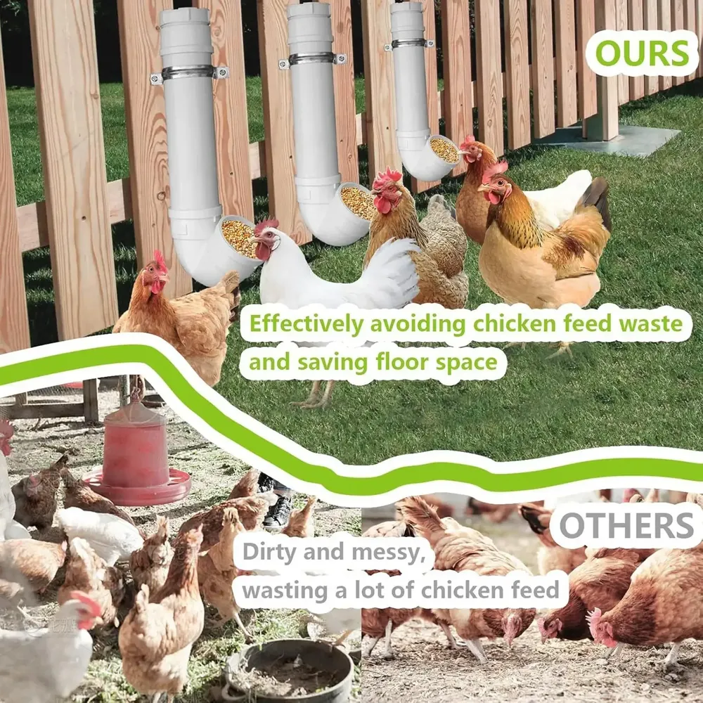 Mangeoire à poulet sans gaspillage type tuyau étanche