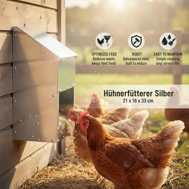 Mangeoire à poulets en acier 3 kg résistante aux intempéries