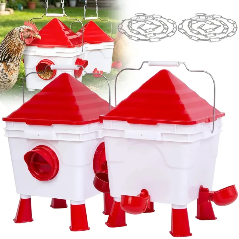 Mangeoire abreuvoir volaille 6L 8L pieds amovibles