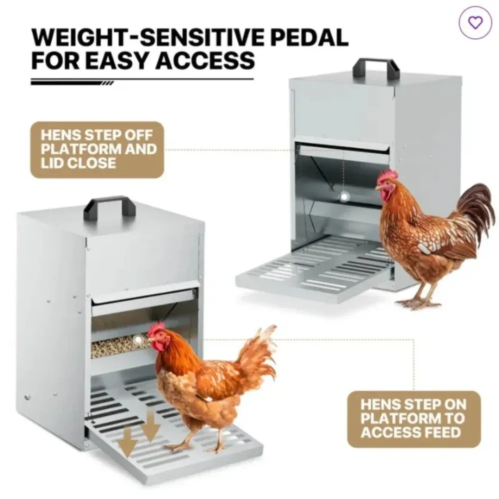 Mangeoire automatique à pédale 5 kg anti-déchets mains libres