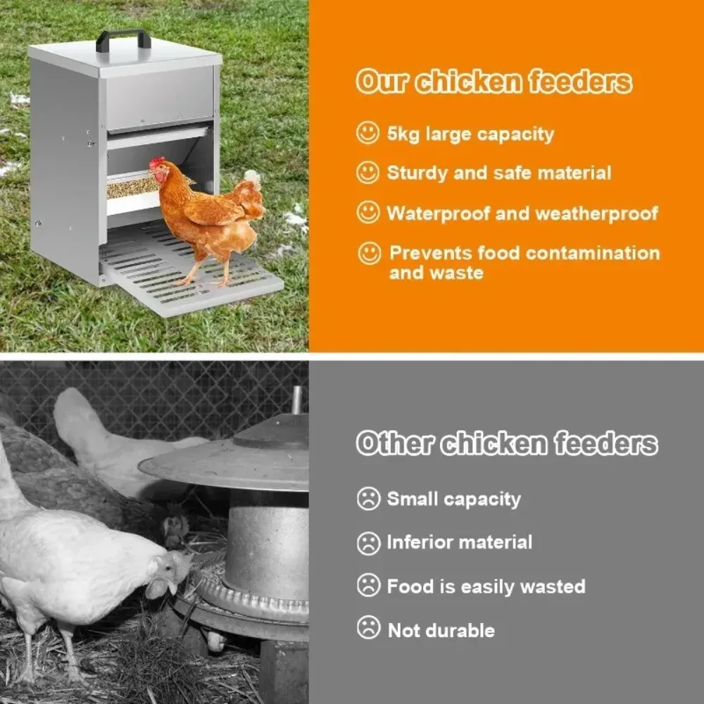 Mangeoire automatique à pédale 5 kg anti-déchets mains libres