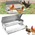 Mangeoire automatique à pédale galvanisée avec couvercle inox – 3