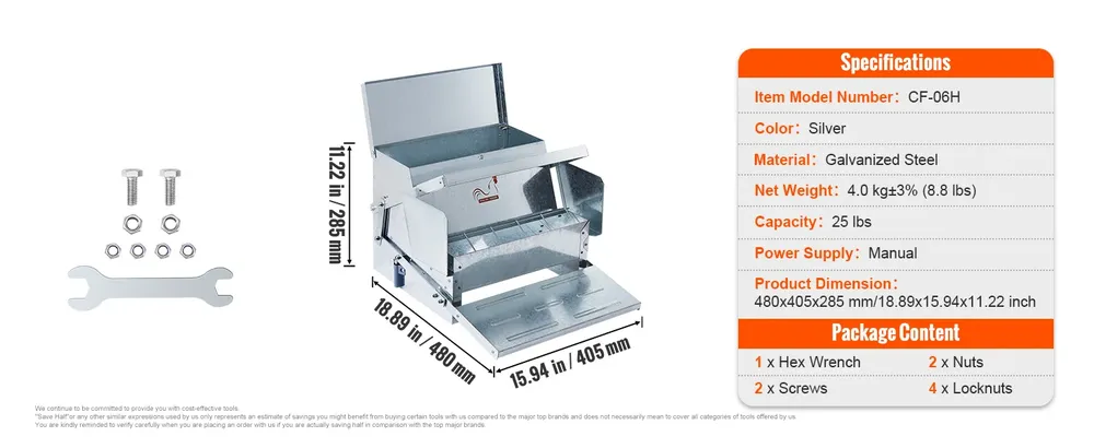 Mangeoire automatique en acier galvanisé capacité 11 kg