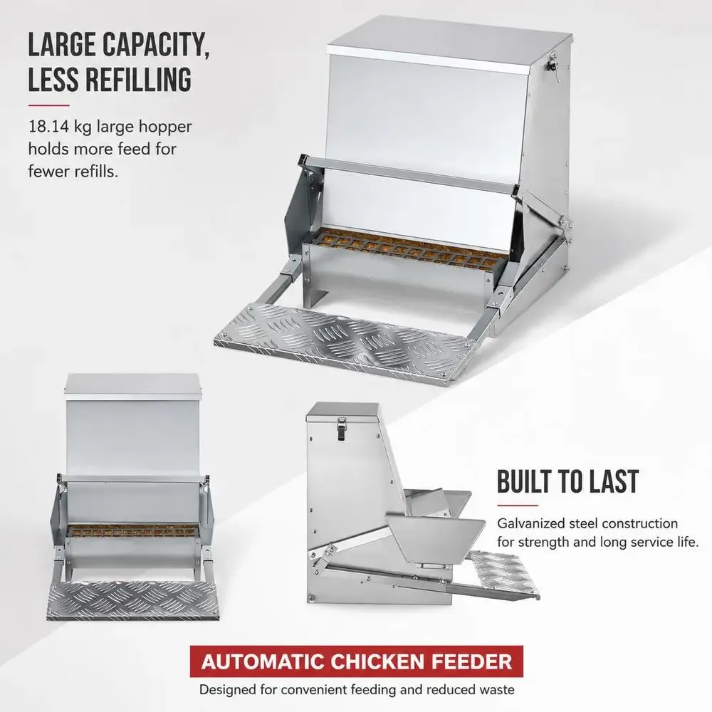 Mangeoire automatique pour volaille 18,14 kg avec couvercle