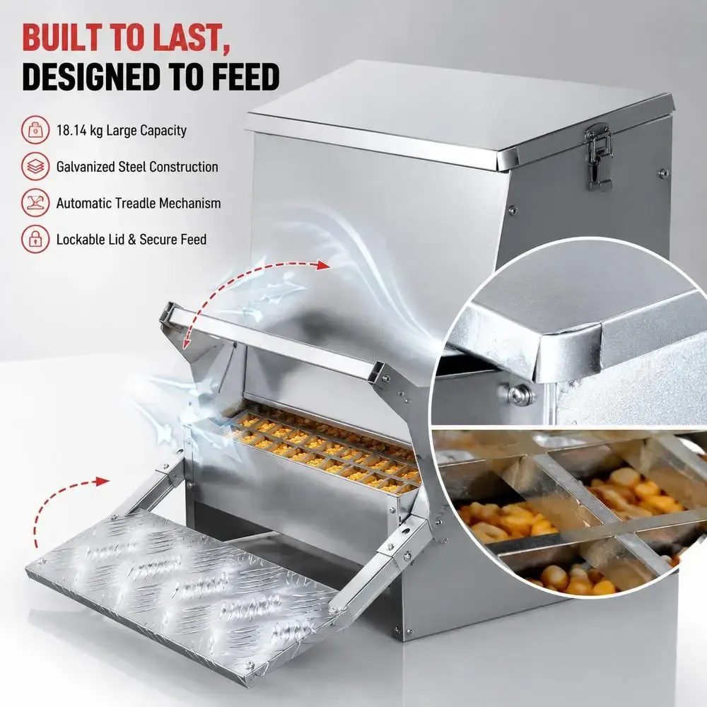 Mangeoire automatique pour volaille 18,14 kg avec couvercle