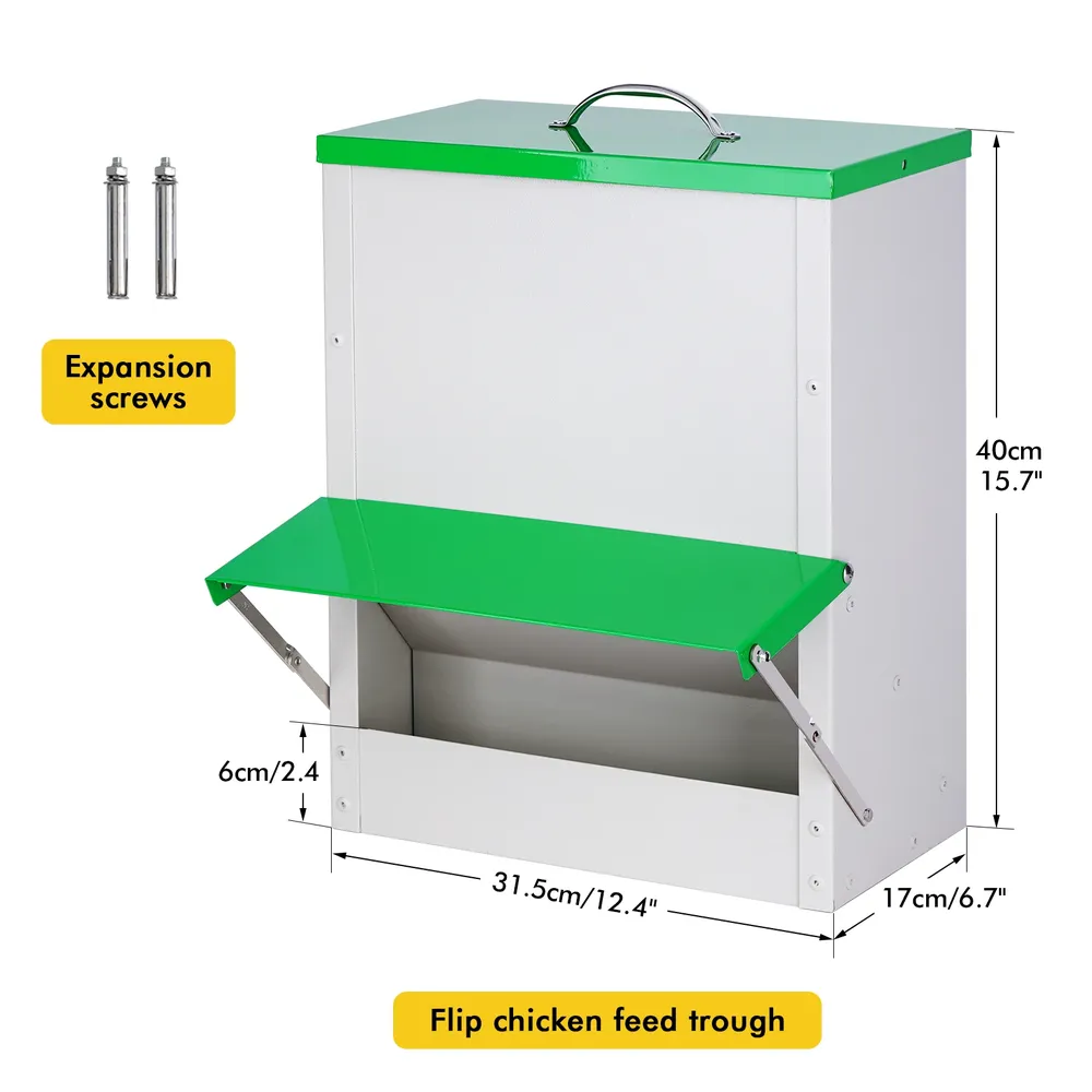 Mangeoire en métal grande capacité 25 LBS résistante intempéries