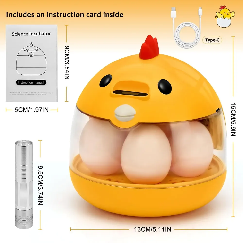 Mini incubateur œufs 5 à 10 œufs tension sécurisée 5V 2A