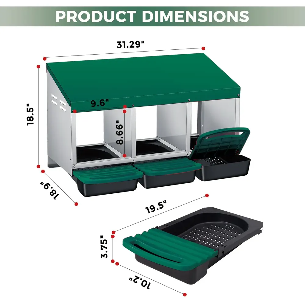 Nichoir à œufs avec collecte automatique pour poules et canards