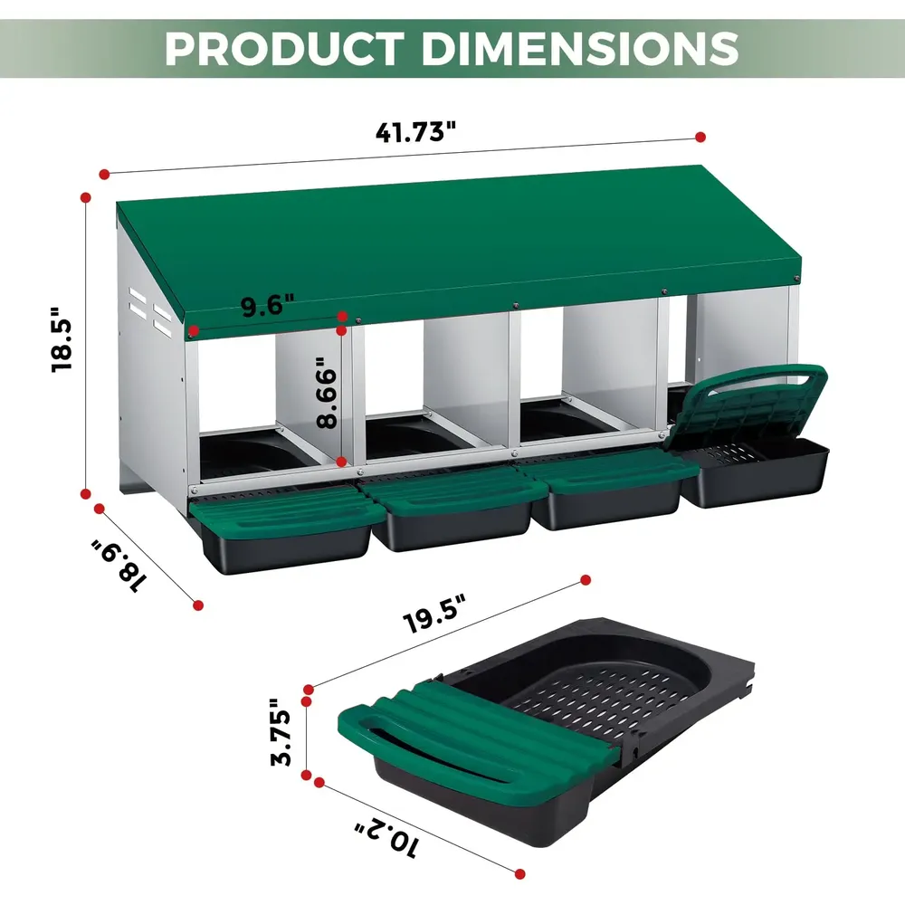 Nichoir à œufs avec collecte automatique pour poules et canards