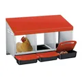 Nichoir à œufs avec collecte automatique pour poules et canards – Couleur Orange 3 Grids