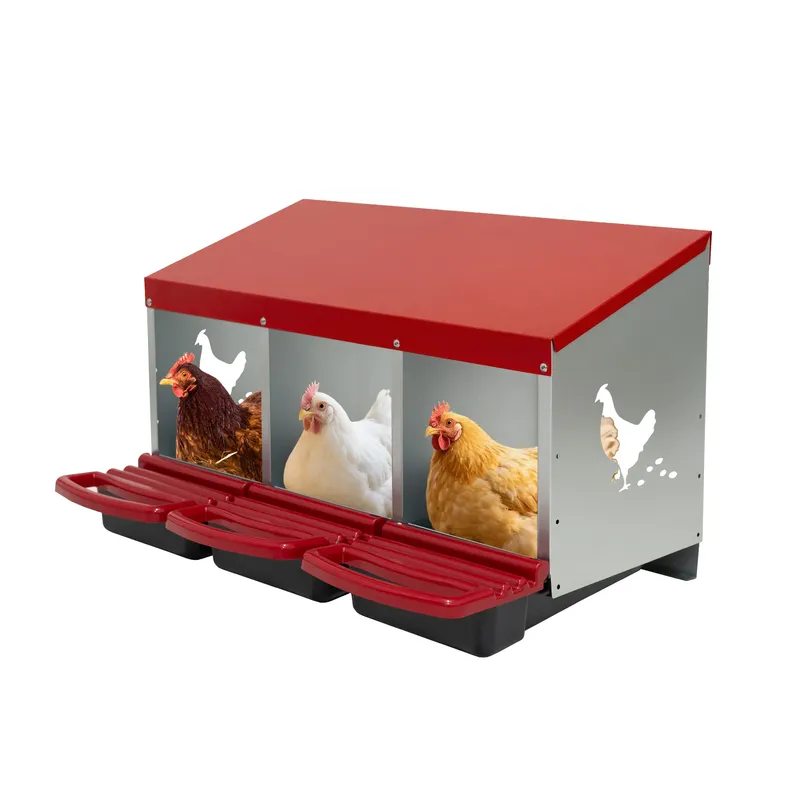 Nichoir à poules 3 compartiments 48 à 53 cm acier galvanisé