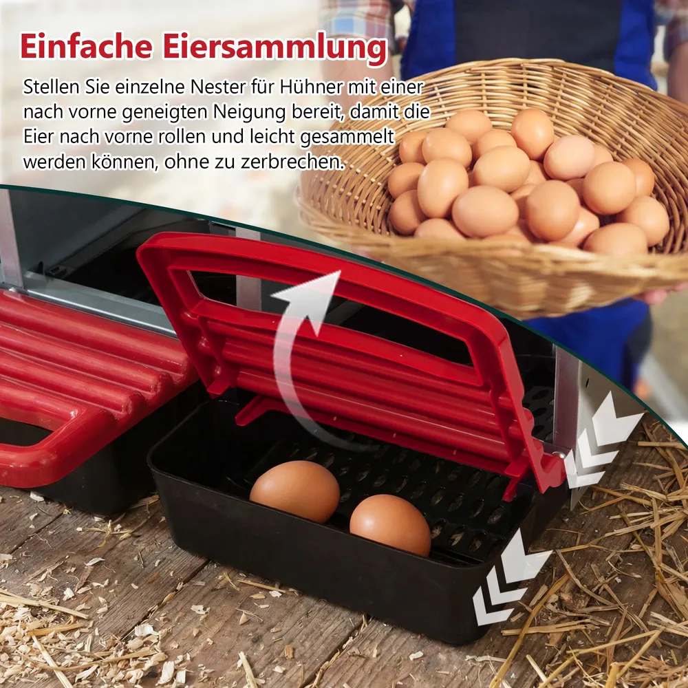 Nichoir à poules 3 compartiments 48 à 53 cm acier galvanisé