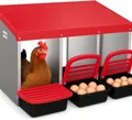 Nichoir à poules 3 compartiments coulissants ventilé robuste – 7