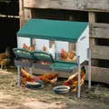 Nichoir à poules 3 compartiments métal avec collecte – 1