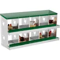 Nichoir à poules acier galvanisé 10 compartiments antirouille avec roulettes – 7
