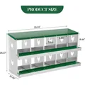 Nichoir à poules acier galvanisé 10 compartiments antirouille avec roulettes – 3