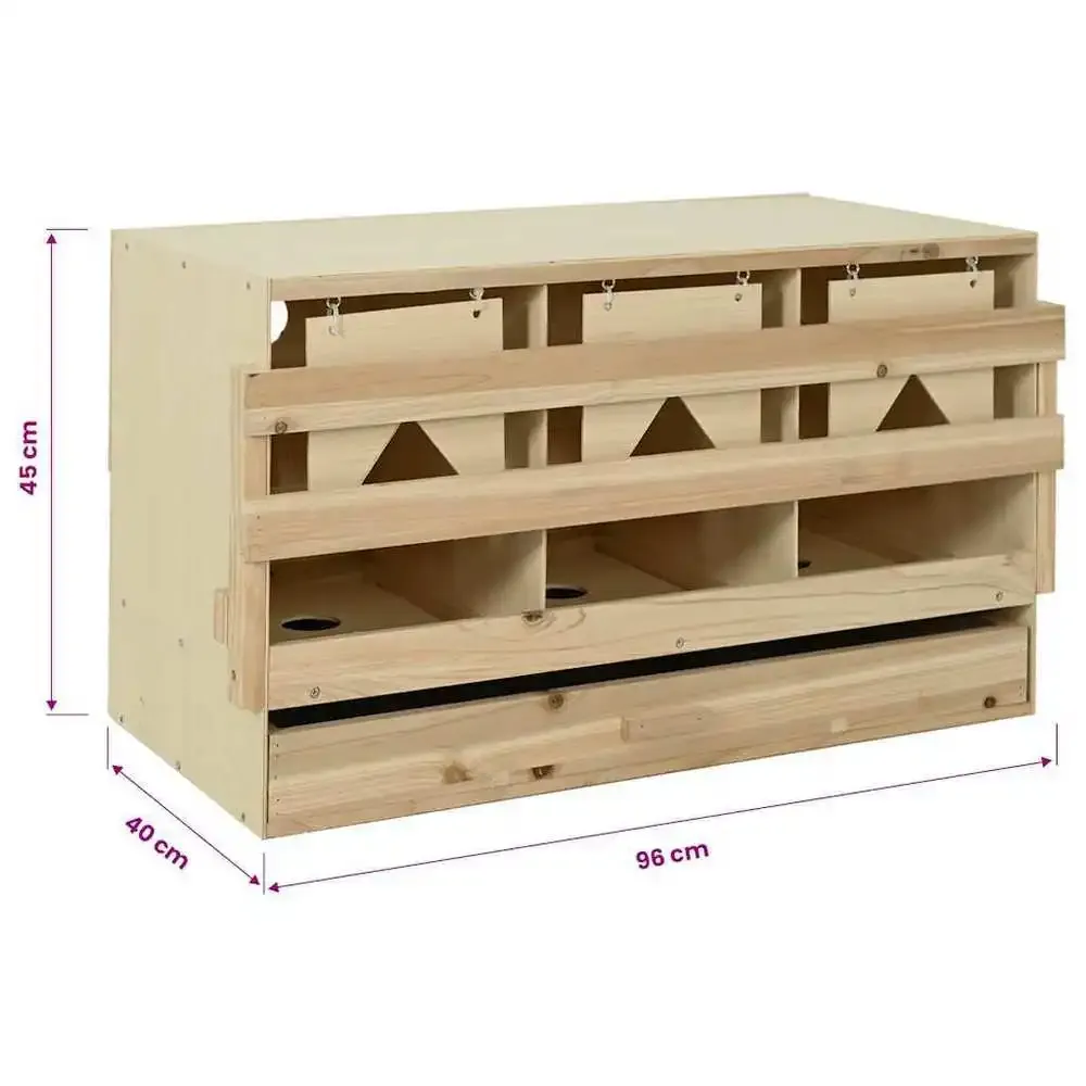 Nichoir à poules bois 3 compartiments tiroir à œufs pliable