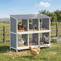 Nichoir bois poules 6 compartiments 2 perchoirs 102 cm – 4