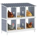 Nichoir bois poules 6 compartiments 2 perchoirs 102 cm – 7