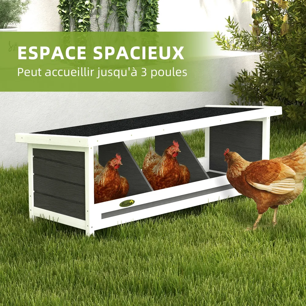 Nichoir en bois 3 compartiments toit asphalte imperméable