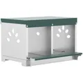 Nichoir en métal double compartiment plateau coulissant – Couleur BLANC